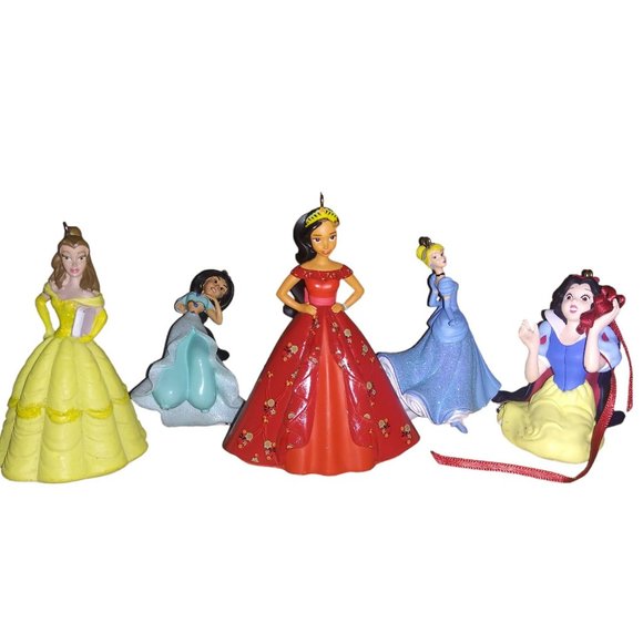 Disney Princess Christmas Ornaments Lot of 5 Belle Cinderella Snow White Ornamen - Picture 1 of 13